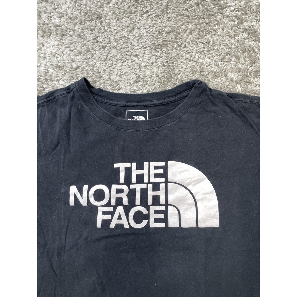 The North Face Shirt Womens XL Black Cropped Logo Short Sleeve Crewneck Tee - Picture 3 of 7